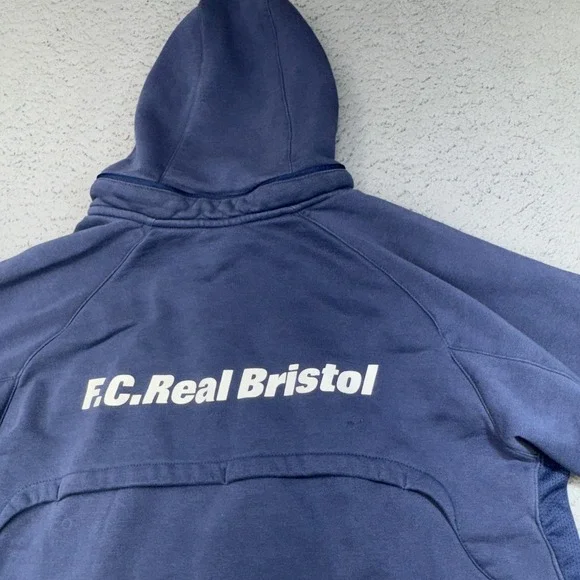 Nike F.C.Real Bristol Jacket Mens XL Navy Full Zip Star Hoodie
